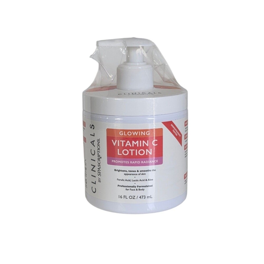 Clinicals by Spascriptions Glowing Vitamin C Cream 16 Oz Face Body Moisturizer